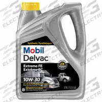 MOBIL Motor Oil: Synthetic, 1 gal Size, 10W-30, Mobil Delvac Extreme FE (MPN 122458). Key specifications — SAE Grade: 10W-30; Brand: MOBIL; Compatible Engine Type: Diesel Engines; Compatible Vehicle Type: Trucks; Oil Series: Mobil Delvac Extreme FE.