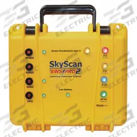 SKYSCAN Lightning Detector: AC Adapter, Carrying Handle, Rechargeable Battery, 105 dB Alarm Volume (MPN EWS Pro 2). Key specifications — Includes: AC Adapter; Product Type: Lightning Detector; Brand: SKYSCAN; Includes Alphanumeric Display: No Display.