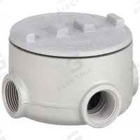Conduit Outlet Body: Aluminum, GRU, 3/4 in Trade Size, XAT Body, 13.5 cu in Body Capacity (MPN GRU75-A). Key specifications — Series: For Standard Body; Compatible Conduit Trade Size: 3/4 in; Thread Gender: Female; Hub Style: Threaded; Cover Included: Yes; Body Style: XAT; Connection Type: Threaded; Back Type: Round.