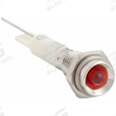 APPROVED VENDOR Protruding Panel Light: 6 mm Panel Mounting Hole Dia, LED, Red, Protruding Head - LED Indicator Pilot Lights