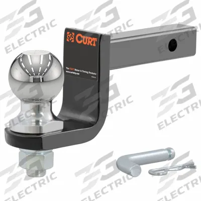 CURT Towing Ball Mount: II, 1 in Compatible Ball Shank Dia, 2 in Ball Dia - Ball Mount Kits