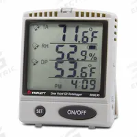 TRIPLETT Temperature Datalogger: 0%to 99.9% Relative Humidity Measured, 14°C to 158°F, -10°C to 70°C (MPN RHDL95). Key specifications — Interface: SD Card; Parameters Measured: Relative Humidity; Brand: TRIPLETT; Features: Saves Data to included SD Card; Includes: (3) AA Batteries; Software Options: No Software Required; Data Logger Type: Temperature.
