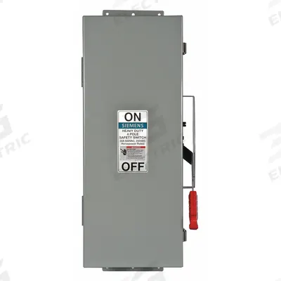Siemens Safety Switch: Non-Fusible, 60 A, Three Phase, 600V AC, Galvanized Steel - Non-Fusible Safety Switches