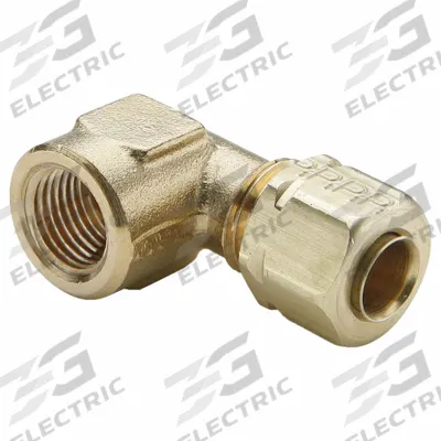 PARKER Compression Fitting Elbow: 1/4 in OD x 1/8 in Pipe Fitting Size, Compression x FBSPT - Self-Aligning Brass Compression Fittings