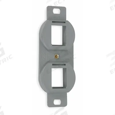 HUBBELL PREMISE WIRING Outlet Frame: Duplex, Gray, 2 Ports - Voice & Data Housings