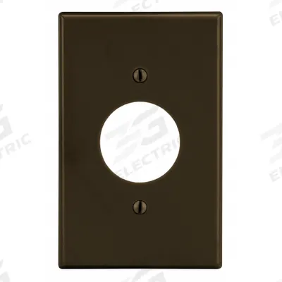 HUBBELL Wall Plate: Single Circular Opening, 1 Gang, Brown - General Purpose Wall Plates