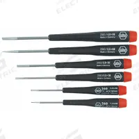 WIHA Precision Screwdriver Set: 1-10 Pieces, 6 Pieces, Slotted Tip, Ergonomic Grip (MPN 26090). Key specifications — attr1205274: WIHA; attr1205269: 5/64 in.