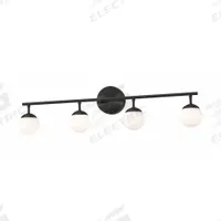 Pearl 4 Light LED Vanity: Black, 1,565 lm_1,800 lm, 3000K, 21 W, 120V AC, Dimmable, 32 in Lg (MPN PRLV3208L30D1BK). Key specifications — Mounting Location: Wall; Brand: AFX INC.; Voltage: 120V AC; Color Temperature: 3000K; Housing Finish/Housing Color (Broad): Black.