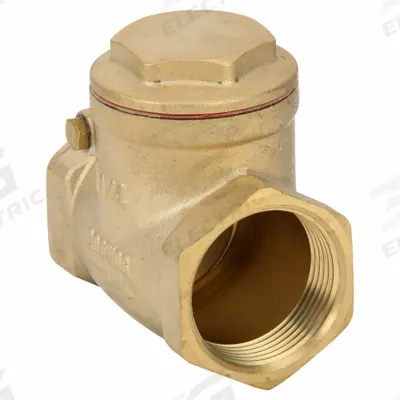 APPROVED VENDOR Swing Check Valve: Swing, Inline Valve Body, 1 1/4 in Pipe Size, FNPT x FNPT - Brass Inline Swing Check Valves