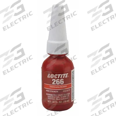 LOCTITE High-Strength Threadlocker: 266, Red, High-Temp Resistant, 0.34 fl oz, Bottle - High-Strength Threadlockers (Red)