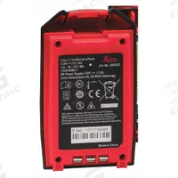 LEICA LINO Battery: Red, Battery, 2 7/8 in Overall Ht, 1 1/2 in Overall Wd, 4 1/2 in Overall Lg (MPN 842427). Key specifications — attr935972: LEICA LINO; attr937993: Battery; attr940214: Red; attr940217: L2G; attr940218: Laser Levels; attr940223: Plastic.