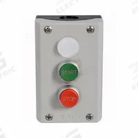 EATON Control Station: (2) Flush Push Buttons/Extended Push Button, 1 Pilot Lights, 1NO/1NC (MPN M22-C3-M2V). Key specifications — attr1022946: Stop; attr1022956: Green; attr211290: EATON; attr1089900: (3) Push Buttons.