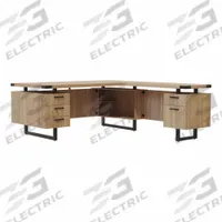 MIRELLA L-Shaped Office Desk: Black, 72 in Overall Wd, 78 in Overall Dp, Sand Dune (MPN MRLSBF7236SDD). Key specifications — Color: Black; Desktop Color: Sand Dune; Material: Steel.