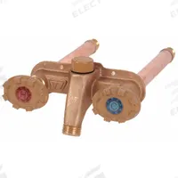 WOODFORD MFG. Dual Sillcock: Handwheel, Brass, Powder Coated, Aluminum, 1/2 in Inlet Connection Size (MPN 22CP-8). Key specifications — Brand: WOODFORD MFG.; Design: Standard; Body Material: Brass; Handle Material: Aluminum; Color/Finish: Powder Coated; Handle Type: Handwheel; Inlet Connection Type: NPT; Product Type: Sillcock.