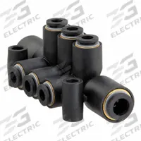 LEGRIS Push-Fit Tee Fitting: 8 mm OD x 6 mm OD x 6 mm OD Size, Polymer, 73 mm Overall Lg, Black (MPN 3306 08 06). Key specifications — Brand: LEGRIS.