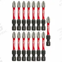 MILWAUKEE Power Bit: Power Bit, Imperial, PH2 Bit Industry Size, #2 Bit Size, Std, Hex, 15 PK (MPN 48-32-5004). Key specifications — attr1119695: MILWAUKEE; attr1119703: Alloy Steel; attr1119710: Standard; attr1119708: Hex; attr1202404: #2.