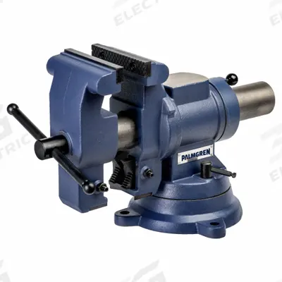PALMGREN Multi-Jaw Rotating Vise: Std Duty, Enclosed, 5 in Jaw Face Wd, 4 in Max Jaw Opening - Rotating-Head Combination Bench & Pipe Vises