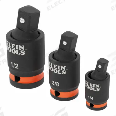 KLEIN TOOLS Impact Sockets: 1/2 in_1/4 in_3/8 in Input Drive Size, Square - Flex Hand Socket Adapter Sets