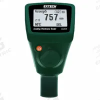EXTECH Coating Thickness Tester with Bluetooth: 78.7 mil Max Thick Measured, NIST, Digital, Magnetic (MPN CG304). Key specifications — Calibration Certificate Type: NIST; Display Type: Digital; Thickness Measurement Accuracy: +/- 2% + 2 µm; +/- 3.5%, 1000 to 2000 µm (Ferrous); +/- 3.5%, 1000 to 2000 µm (Non-Ferrous); Brand: EXTECH; Includes: Steel and Aluminum Substrates.