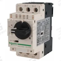 SCHNEIDER Manual Motor Starter: Non-Reversing, 3 Poles, 0.63 A, Thermal Protection, Selector Switch (MPN GV2P04). Key specifications — Maximum Voltage Rating: 600V AC; Brand: SCHNEIDER; Thermal Units Required: None (Starter Includes Integrated Thermal Units); Frame Size (Width): 45mm.