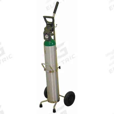 SAFTCART Medical Cylinder Cart: 100 lb, 1 Cylinder Capacity - Two-Wheel Tilt-Back Vertical Medical Cylinder Carts