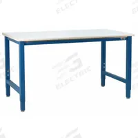 BENCHPRO Workbench: Adj Ht, Laminate, 60 in x 30 in, 6,600 lb Overall Load Capacity, Blue (MPN KD3060+LP). Key specifications — Brand: BENCHPRO.