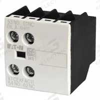EATON Auxiliary Contact: 1NO/1NC, 16 A Max Current (AC), Front Mount, Front-Mounted (MPN XTCEXFAC11). Key specifications — Brand: EATON; Compatible with Series: XTRE Control Relays.