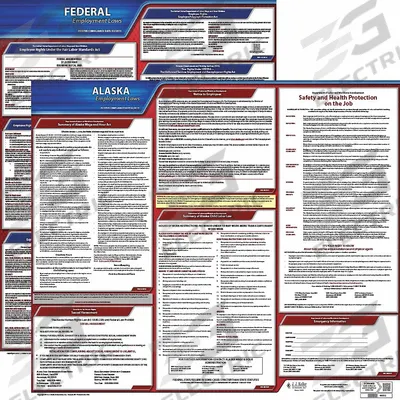 JJ KELLER Labor Law Poster: AK, English, Plastic, 30 in x 24 in - State & Federal Labor Law Poster Sets