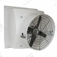Exhaust Fan: Direct Drive, 24 in Blade, 1/2 hp, Totally Enclosed Air Over, 115/230V AC, 1 ph (MPN PFM244P12). Key specifications — Nameplate Voltage: 115/230V AC; Motor Enclosure: Totally Enclosed Air Over; Brand: SCHAEFER; Frame Finish: Matte; Frame Material: Polyethylene.