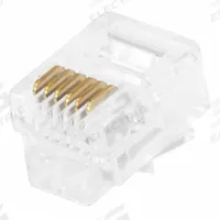 MONOPRICE Modular Plug: Modular Plug RJ12, Stranded, 50pk Pack Size, 50 (MPN 7270). Key specifications — Brand: MONOPRICE; Color: Clear; Compatible Cable Shape: Flat; Compatible Number of Fibers: Duplex; Compatible Wire Solid/Stranded: Stranded; _Pack Size: 50pk.