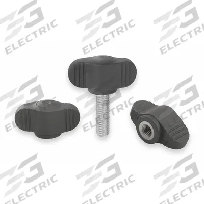 KIPP Hand Knob: Wing, Plastic w/ SS Thread, M8 Thread, 25 mm Thread Lg - Wing Knobs with Threaded Stud