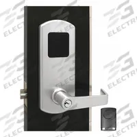 TOWNSTEEL Electronic Keyless Lock: RFID, ADA Compliant, Chrome (MPN FCE-4020-RFID-IC-S-626). Key specifications — Product Type: Electronic Keyless Lock; Manufacturer Part Number: FCE-4020-RFID-IC-S-626; Access Method: RFID; Key Override Options: Interchangeable Core; Lever Style: Clutch.
