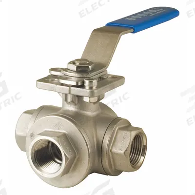 BONOMI Manual Three-Way Ball Valve: 1 1/4 in, CF8M Stainless Steel, L Flow - L-Port Stainless Steel Ball Valves