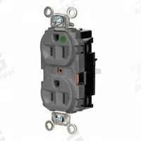 HUBBELL Receptacle: Hospital Grade, Duplex, 5-15R, Gray, 125V AC, 15 A, 2 Pole / 3 Wire (MPN HBL8200STGY)