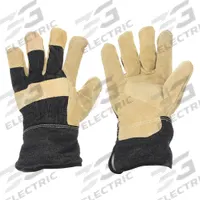 CONDOR Leather Gloves: XL ( 10 ), Cowhide, Std, Glove, Full Finger, Safety Cuff, Nylon, 1 PR (MPN 1GD14). Key specifications — Brand: CONDOR; Glove Back Color: Blue/Tan; Glove Back Material: Canvas; Glove Liner Material: Nylon; Includes Double Palm: No; Palm Color: Blue.
