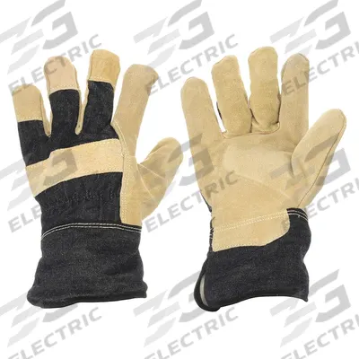 CONDOR Leather Gloves: XL ( 10 ), Cowhide, Std, Glove, Full Finger, Safety Cuff - Work Gloves
