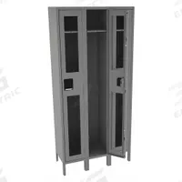 TENNSCO Wardrobe Locker: 36 in x 15 in x 78 in, Clearview, 1 Tiers, 3 Units Wide, Padlock Hasp, Gray (MPN CSL-121572-3 MED GRE). Key specifications — Brand: TENNSCO; Locker Color: Gray; Door Type: Clearview; Locker Material: Steel; Assembled: Assembled; Number Plate Included: Yes.