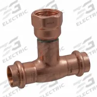 NIBCO Crimp Tee: Tee, 2 in CTS x 2 in CTS x 1/2 in Pipe size, Press-fit x Press-fit x FNPT, Copper (MPN 9116545PC). Key specifications — Brand: NIBCO; Series: Press System; Broad - Material for Bullet: Copper Or Bronze; Brand - Broad: NIBCO.