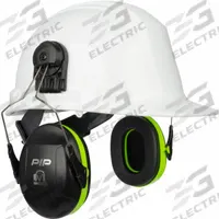 PIP Passive Earmuff: Hard Hat-Mounted Earmuff, Passive, 23 dB NRR, Foldable, Dielectric, Foam, 1 PR (MPN 263-V1CM). Key specifications — Sub-brand: PIP; Style: Foldable; Dielectric: Yes; Electrically Insulated: Yes; Cushion Material: Foam; Series: V1™; Cup Color_Original: Black/Green; Features: 360° Rotation for Standby and Resting Positions.