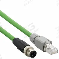 IFM Ethernet Cable: Cat5e, M12 Male Straight x RJ45 Male Straight, 10 m Lg, PVC, Green, D Coding (MPN E12492). Key specifications — Brand: IFM; Cable Jacket Color: Green; End 1 Coding: D; IP Rating: IP67; Performance Category: Cat5e.