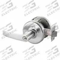 CORBIN Door Lockset: Classroom Lever Locksets, Chrome, ADA Compliant (MPN CLX3381 AZD 626). Key specifications — Ligature Resistance: Not Ligature-Resistant; Brand: CORBIN; Lockset Function ANSI Code: F113; Visual Indicator Message: No Message; Lockset Style: Armstrong Lever; ADA Compliant: Yes; Finish: Satin Chromium-Plated.