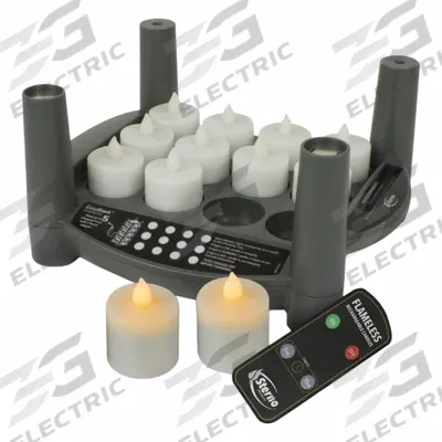 STERNO Flameless Candle: 40 hr Burn Time, Black/White, 4 1/2 in Overall Ht - Candles & Votives