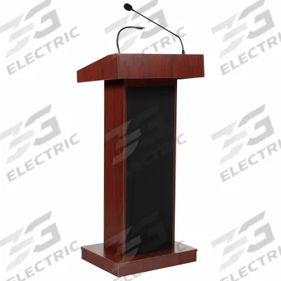 OKLAHOMA SOUND Sound Lectern: Mahogany, Includes Battery, Clip-On/Mounted, Laminate - Sound Lecterns