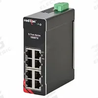 RED LION Ethernet Switch: Unmanaged, DIN Rail, 8 Ports, RJ45, 10/100/1000 Base-T/16 Gbps, IP20 (MPN 1008TX). Key specifications — Port Type: RJ45; Manufacturer Part Number: 1008TX; Brand: RED LION; Features: Jumbo Frame Support; IP Rating: IP20; Maximum Input Voltage: 49V DC; Mounting Location: DIN Rail; Network Interface: 16 Gbps.