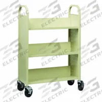 HIRSH Book Cart: 46 1/4 in Overall Ht, 30 3/4 in Overall Wd, 13 in Overall Dp, Single-Sided Sides (MPN 21788). Key specifications — attr1036848: Steel; attr1036852: (4) Lockable.