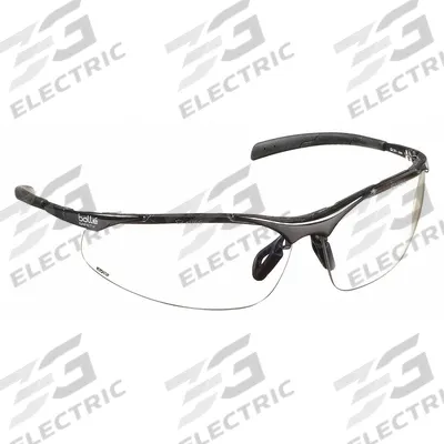 BOLLE SAFETY Safety Glasses: ESP Lens, Half-Frame, Mirrored/Scratch-Resistant - Padded Comfort-Fit Safety Glasses