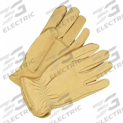 BDG Leather Gloves: 2XL ( 11 ), Deerskin, Premium, Glove, Full Finger, Shirred Slip-On Cuff - Work Gloves