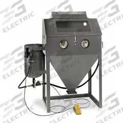 ECONOLINE Abrasive Blast Cabinet: Pressure Feed, 36 in W x 24 in D Work Area, 25 cfm (MPN 101694DG-A). Key specifications — Brand: ECONOLINE; Includes: Nozzle; Cabinet Opening Type: Side Door; Air Flow - Maximum: 25 cfm.