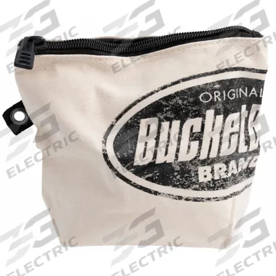 BUCKET BOSS Tool Bag: 10 in W x 3 in D x 8 in H, White, Canvas, 1 Bags - Canvas Flat Zippered Tool Bags