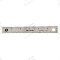 WESTCOTT Ruler: 10414, 6 in, 0.05 in Thick, 1/16 in/1 mm, Clear, Black, Flex, Etched Graduation Mark. Key specifications — attr939978: 1/16 in; attr934745: WESTCOTT; attr944509: Clear; attr939993: Decimal; attr986193: Etched.